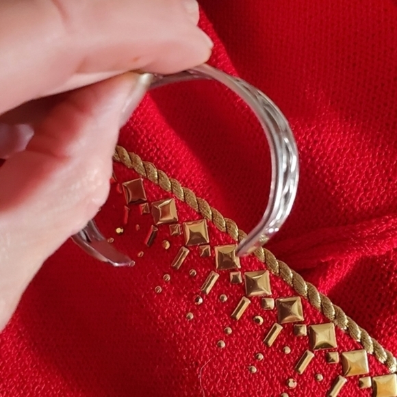Vintage Braided  sterling silver open cuff - Picture 4 of 8
